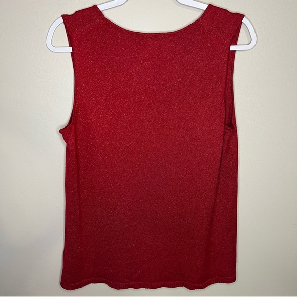 Coldwater Creek Red Metallic Knit Tank Top size XL - Picture 6 of 6